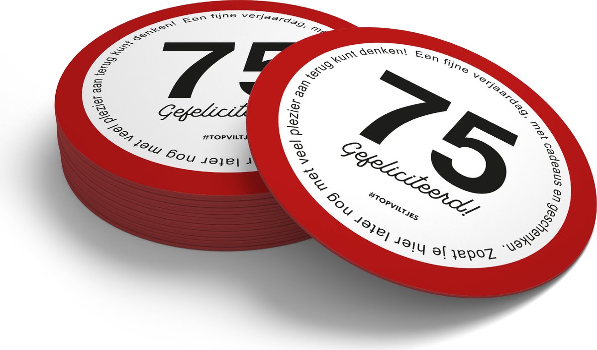 Bierviltjes Verjaardag | Gefeliciteerd 75 jaar (20 stuks)